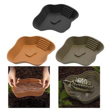 Reptile Bathing Pool Large Tortoise Water Bowl with Ramp for Bearded Dragon