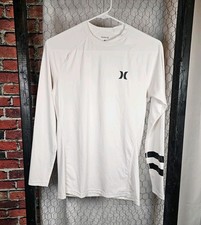 Hurley Pro 50 UPF Sun Protection White Long Sleeve Shirt Size Large, Beach Surf