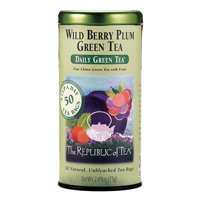 Wild Berry Plum Green Tea, 50-Count
