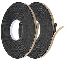 2 Rolls Car Speaker Sealing Tape, 2mm Thick x 10mm Wide x 49ft, Black, Soundproo