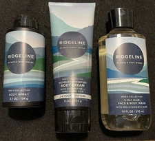 LOT OF (3) - Bath & Body Works RIDGELINE Men’s Collection Spray, Cream, Gel