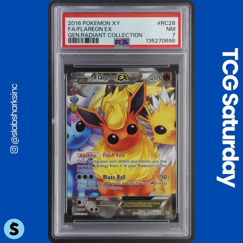 2016 POKEMON GENERATIONS RADIANT COLLECTION #RC28/RC32 FLAREON EX FULL ART PSA 7