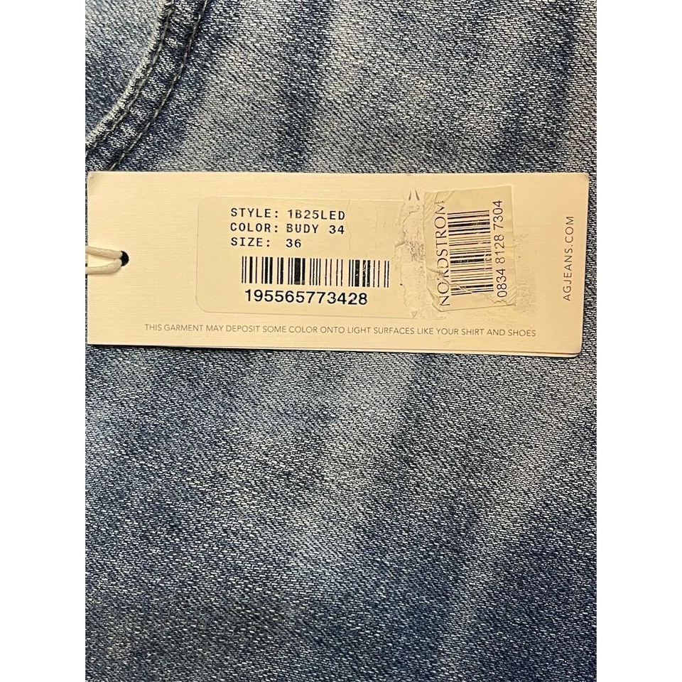 Pantalones de mezclilla para hombre Adriano Goldschmied Los Angeles Owens calce atlético 36x34 azules nuevos con etiquetas Foto 4 de 4