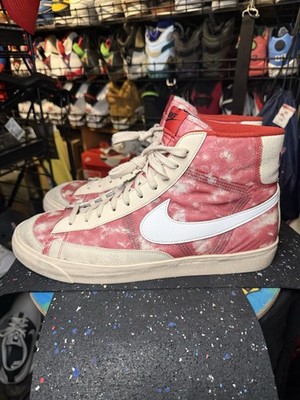 Nike Blazer Men's Size 14M Red And white Tie Dye