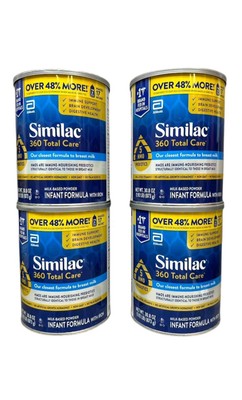 4 Cans Similac 360 Total Care Non-GMO Infant Formula (68654) 30.8oz Exp 2026+