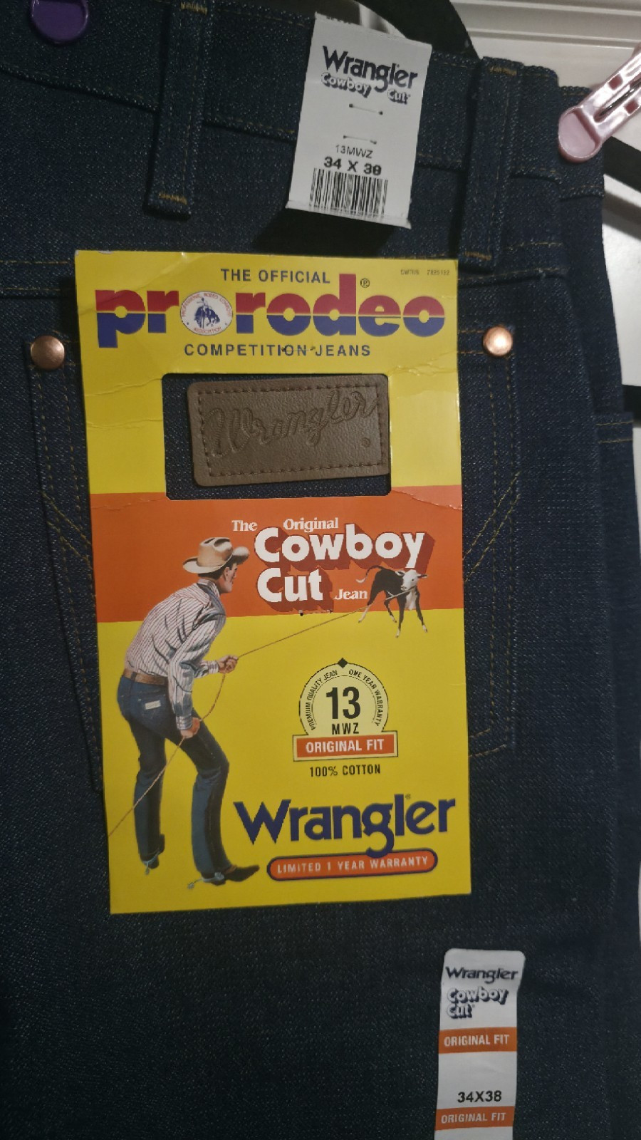 Wrangler Cowboy Cut 13MWZ Original Fit Dark Wash Blue Denim 