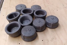 New 1-1/2 Inch Galvanized Cast Iron Pipe Caps Lot Of 10