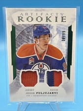 2016-17 Artifacts Rookie Relics Emerald #III Jesse Puljujarvi /99 Jersey Patch