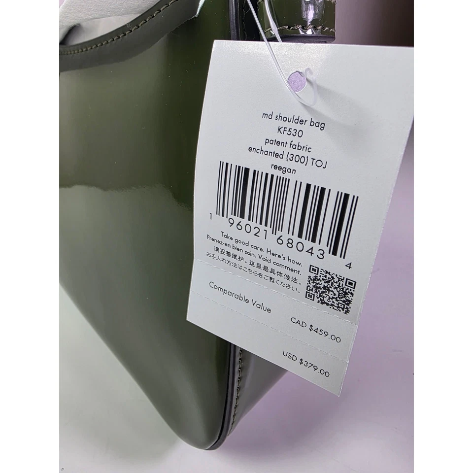 Bolso de hombro pequeño KATE SPADE Reegan charol verde con detalles dorados NUEVO con etiquetas Foto 3 de 4