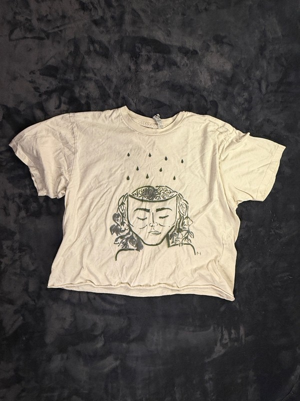 Artist Made Brain Crop Top M Women's T Shirt Unique good condition (pre owned)
