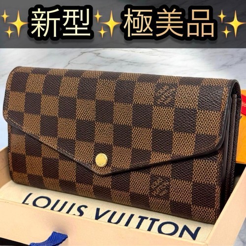 Louis Vuitton Sarah Damier Ebene Wallet Brown Women's Used From Japan