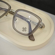 Chrome Style Hearts Square Gray Matte Frame Silvery Glasses Women Men Eyewear