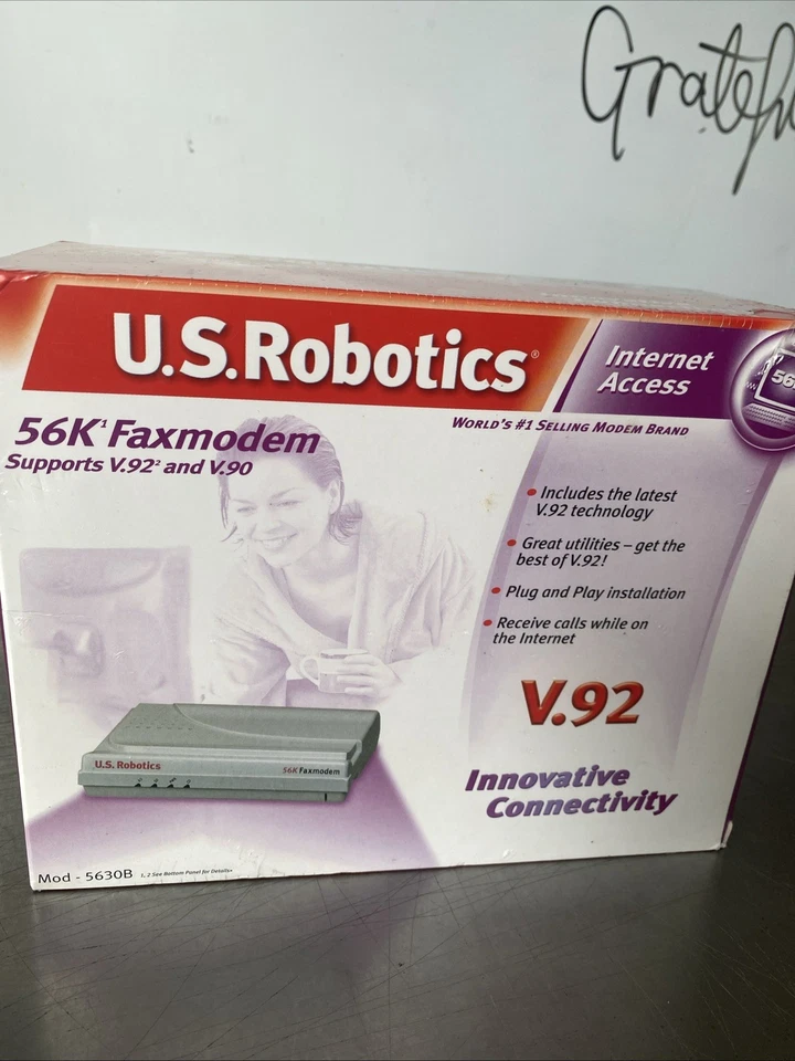 US Robotics 56K Faxmodem Vintage Computing Internet Access ModemNew Sealed 5630B - Image 2 of 4