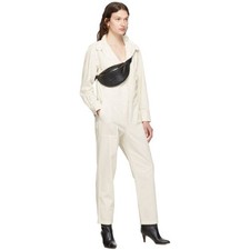 Rag Bone Cotton Utility Jumpsuit Cream Long Sleeve Workwear Size S