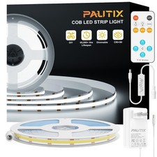 PAUTIX COB LED Strip Light Strip Lights with RF Remote,UL Listed Daylight White