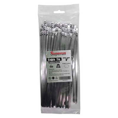 Superun Metal Zip Ties 8 Inch Stainless Steel Cable 225 8 Inch, Silver 