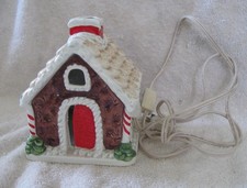 Lighted Gingerbread House Electric Christmas Holiday Ceramic Decoration Taiwan