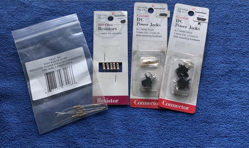 RadioShack  RESISTOR 2711117 & Female Panel-Mount Coaxial DC Power Jack 2741565A