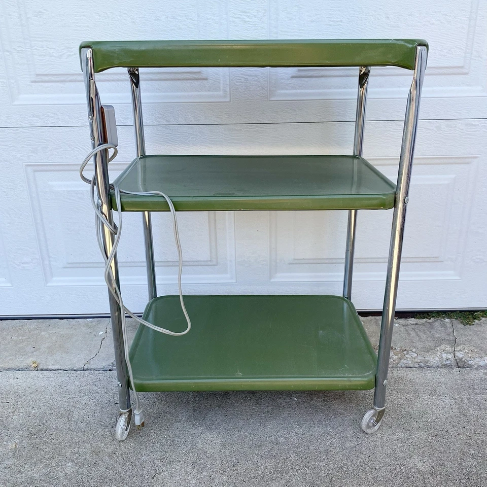 Carro de cocina vintage MCM metal 3 niveles Cosco metal rodante con salida 22 x 16 x 29 Foto 2 de 4