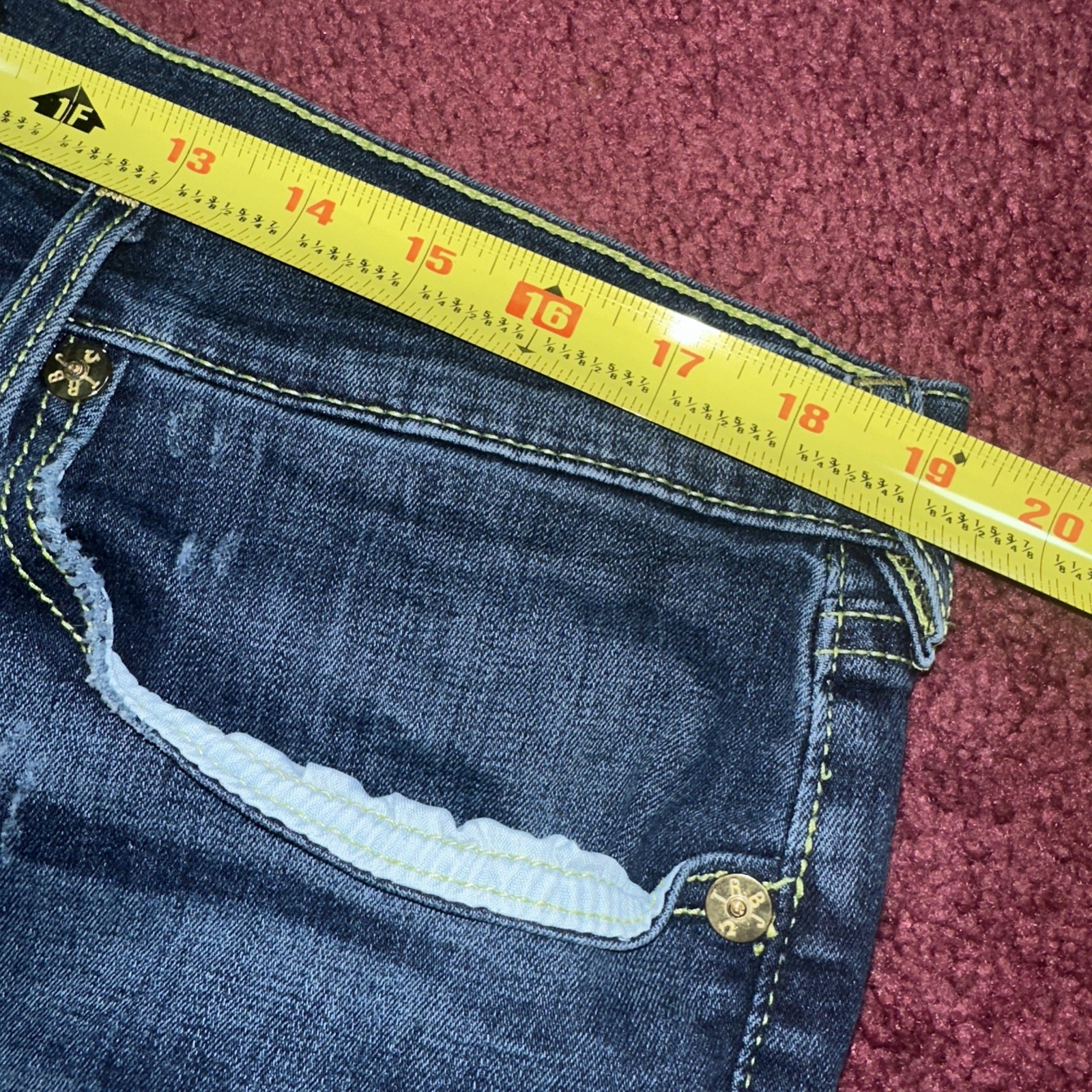 True Religion Jack Jeans Skinny Tapered Blue 38x32 Distressed Jeans thumbnail 5