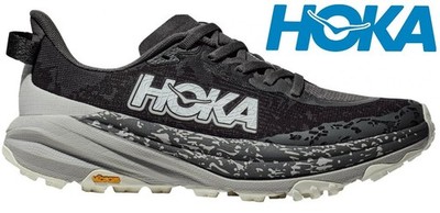 HOKA speedgoat 6 trail run shoes 40 mm stack height traction lug sole womens 8