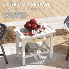 Indoor/Outdoor Bathtub Shower Bench - HDPE NonSlip, 2Tier Storage, Easy Assembly