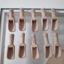 Mini Wooden Scoops Bath Salt, Spice Spoons.Coffee Scoops x10 Kitchen. UK Seller