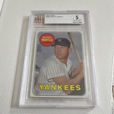 Topps 1969 Mickey Mantle #500 Yankees BVG Graded Baseball Card