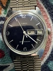 Timex Mechanical Blue Dial Day Date Vintage.  Nice