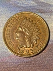 1905 Indian Head Cent Reverse Die Crack Through Shield