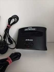 AtGames Sega Genesis Classic Game Console w/80 Built-In Games, Manual, 2 Six But