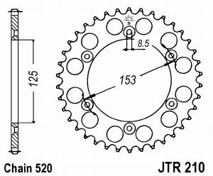 Couronne 49 dents pour kit chaîne Honda CRF et XR 250 à 650cc