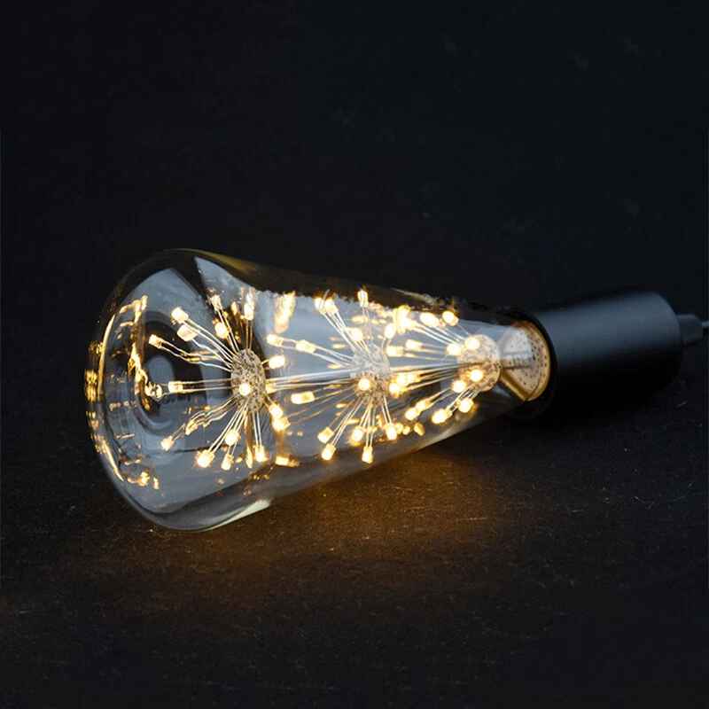 Vintage Style Edison Bulb E27 Screw 2W LED Fireworks Light Xmas Decorative Lamp - Image 2 of 4