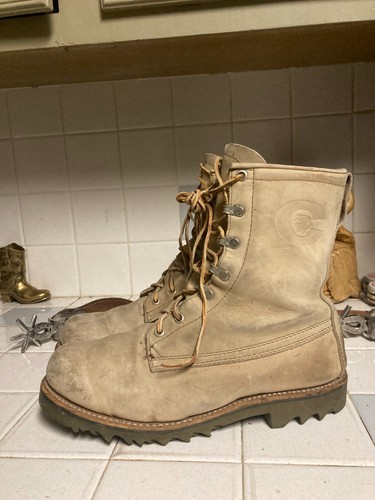 Chippewa 6" MADE IN USA VINTAGE Amber WHEAT BLONDE Lace up BOOTS 8.5d Model 6677 - Picture 10 of 18