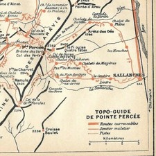 Topo-Guide de Pointe Percée - Montagne France - Carte ancienne 1939