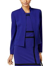 New Blazer Nine West Lux-Beauty Purple Star-Neck Open-Front MSRP- 119.00 8