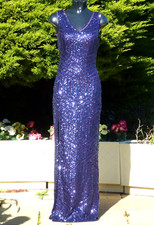 QUIZ Purple Sequin Maxi Dress Size 10 Evening Cocktail Wedding Cruise Ball PROM