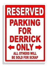 Personalized Parking Sign Wall Decal Metal Sign No Parking Customized DERRICK