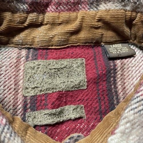 Vintage 90s Flannel Shirt Men’s XL Red Beige Plaid Grunge Heavyweight Button 80s, Size XL, $26.99 - Photo 8