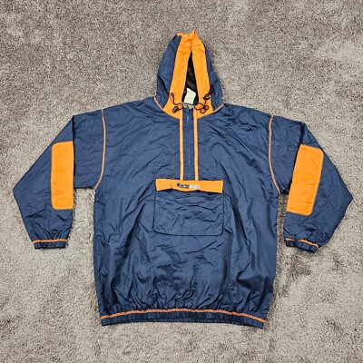 VINTAGE Op Sport Jacket Mens 2XL XXL Blue Anorak Windbreaker Lined Hooded  Skate