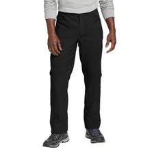 Eddie Bauer Men's UPF 50+ Fleece Lined Tech Pant, Black 38X32 Water Repellent
