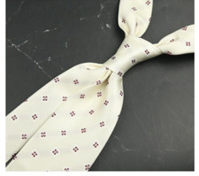 New Classic Polka Dot Beige Red JACQUARD WOVEN 100% Silk Men's Necktie Tie