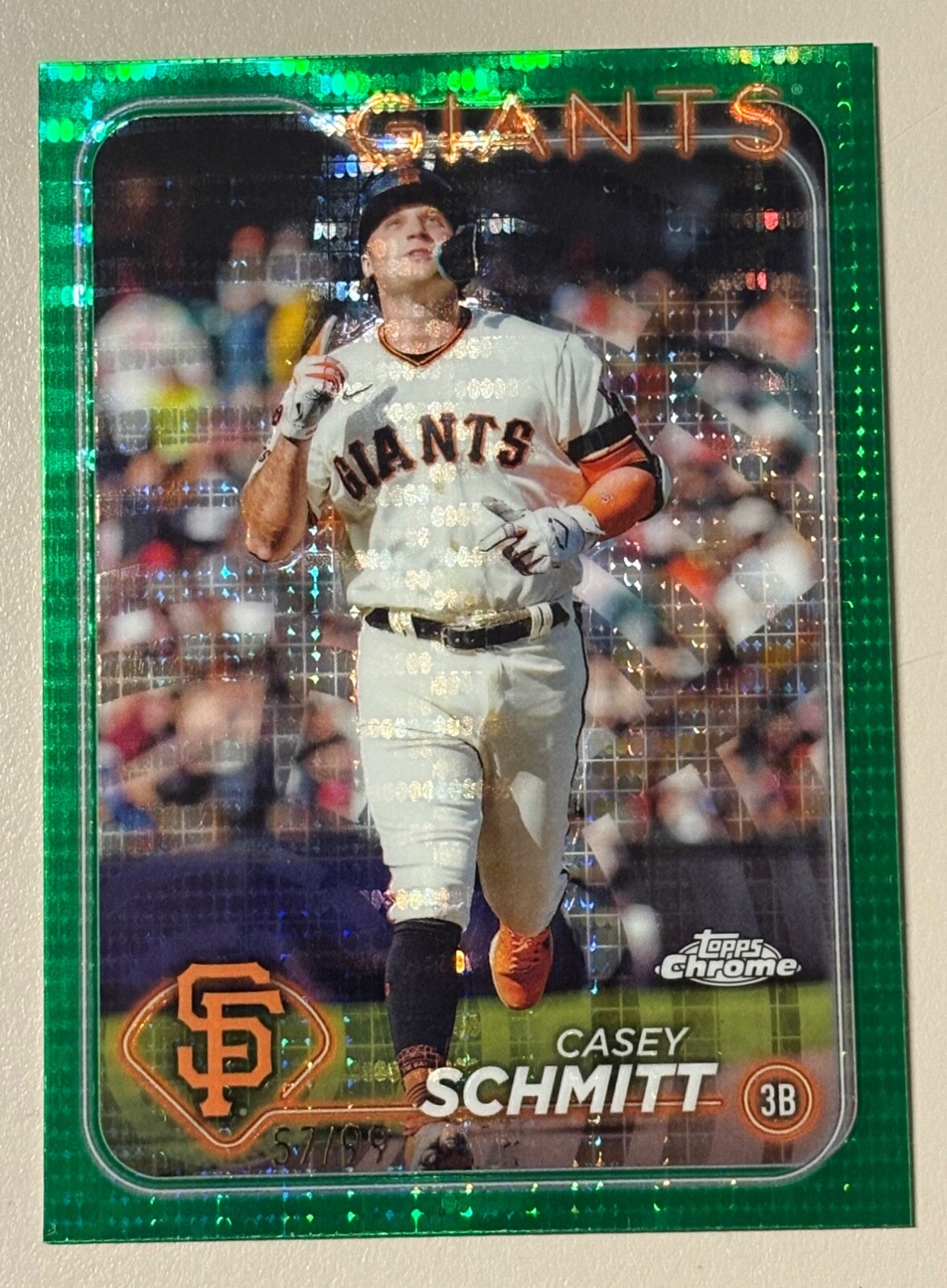 Casey Schmitt 2024 Topps Chrome Green Refractor #220 Giants /99