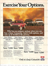 1988 Jeep Comanche Pick Up Truck Vintage Magazine Ad Exercise Your Options