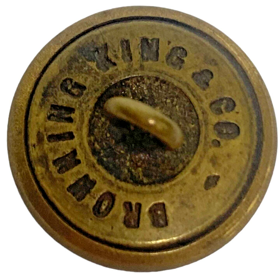 Post Office Delivery P.O.D. Coat Button Browning King & Co Gold tone