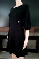 Laundry by Design Black Sheath Cocktail Party Dress 3/4 Sleeve Pocket Size 2