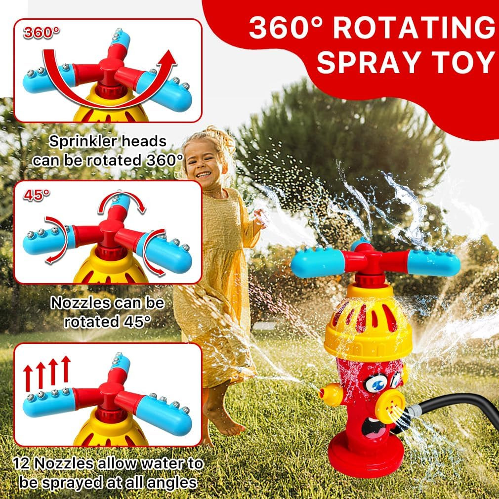 Water Sprinklers Outdoor Toy for Kids, Fire Hydrant Toddler Play Equipment outsi