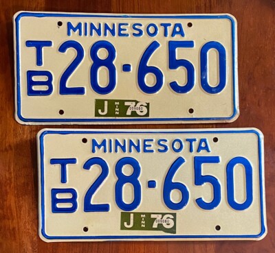 Mn Tags Sticker Minnesota License Plate Pair TB28-650 MN w/76 Sticker Tabs | eBay