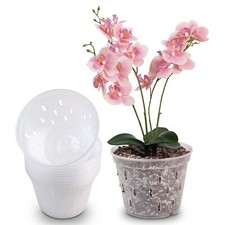 Orchid Pots with Holes 7 inch 10Pack Clear Orchid Pot Plastic Plant Pot Flowe...
