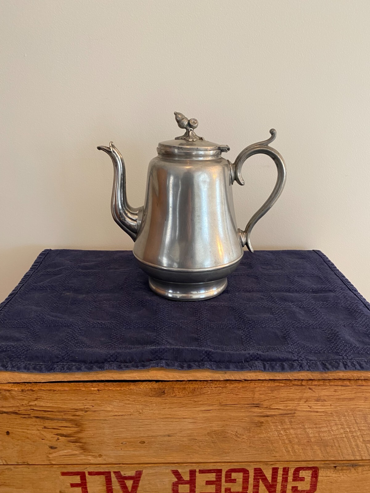 Rare Thomas Danforth & Sherman Boardman Pewter Acorn Top Teapot Musuem